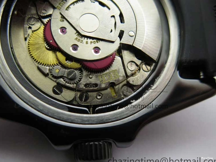 MiroTime 1227 Submariner 40mm Black Ceramic 5GF Best Edition Blue Candy Dial on Black Rubber Strap SA FashionForward 2473